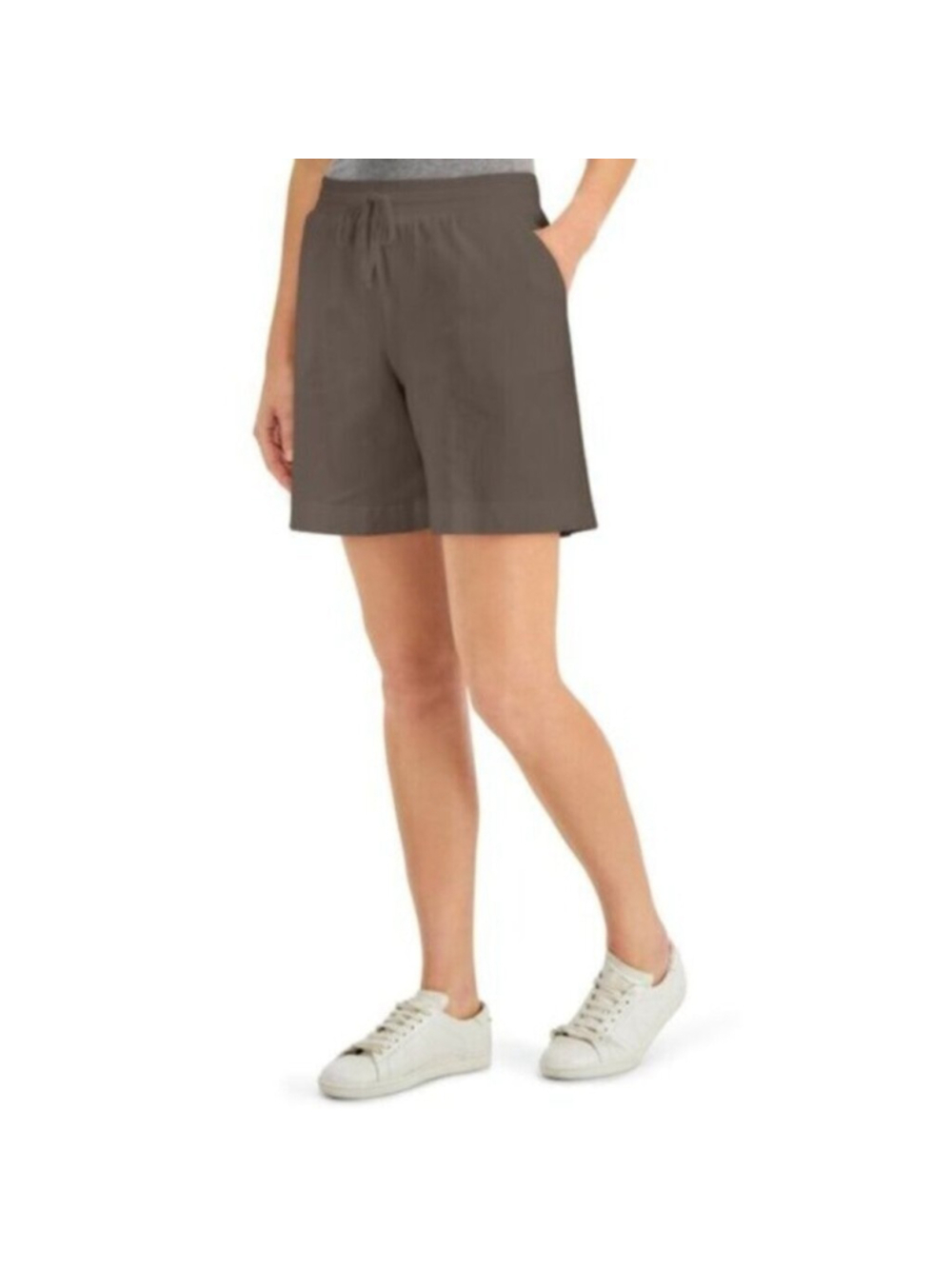 Karen Scott Medium Pull-On Stretchy Elastic Waist Knit Casual Brown Shorts NWT
